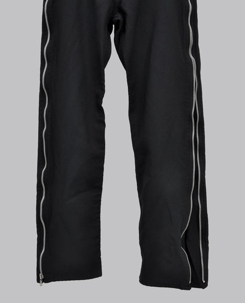 BLACK ZIP TROUSERS