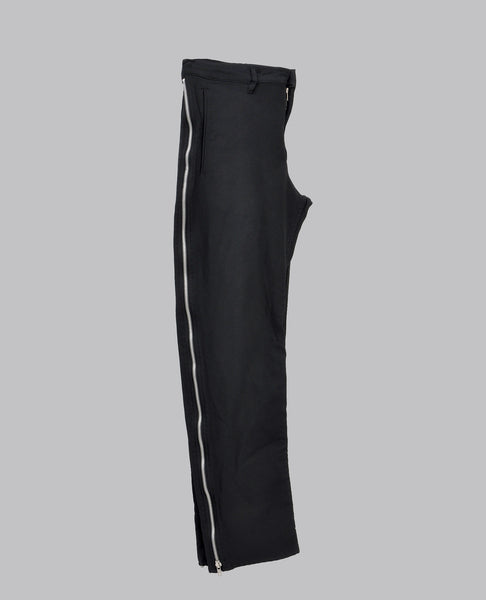 BLACK ZIP TROUSERS