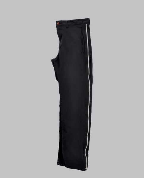 BLACK ZIP TROUSERS