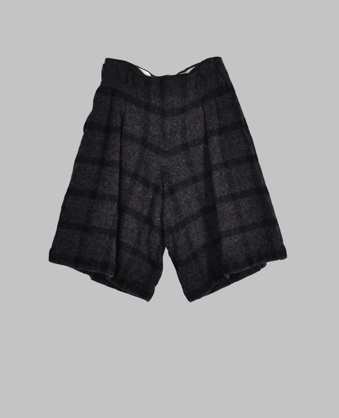 CHECKED WOOL SHORTS