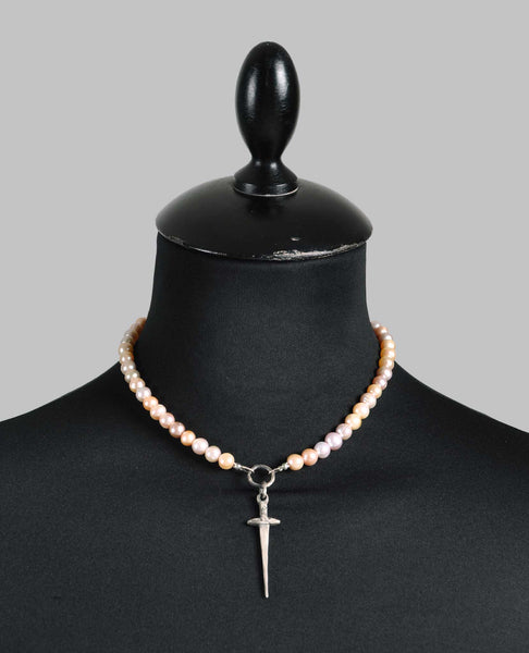 PINK PEARL DAGGER CHOKER